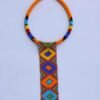 65c.jpg IMAMU Beaded Orange necklace, African Zulu necklace