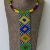 BAHARI Yellow Zulu necklace, African beaded Pendant necklace