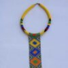 BAHARI Yellow Zulu necklace, African beaded Pendant necklace