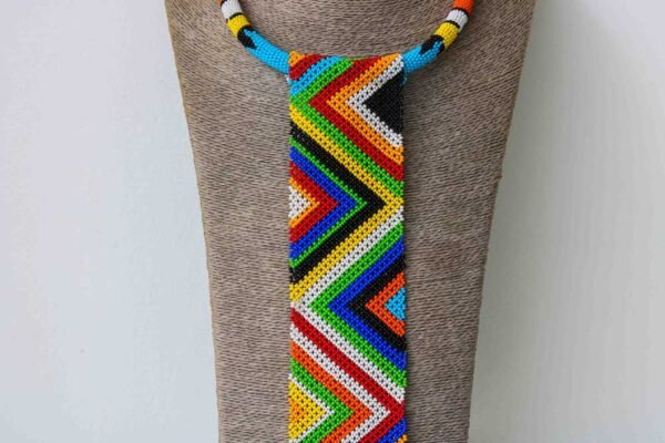 HASANA Light Blue Zulu necklace, African beaded Pendant necklace