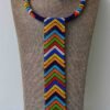 FIFI Dark Blue Zulu necklace, African beaded Pendant necklace