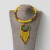 70b.jpg KIBIBI Yellow Beaded Zulu Necklace, African Pendant necklace