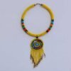 70c.jpg KIBIBI Yellow Beaded Zulu Necklace, African Pendant necklace