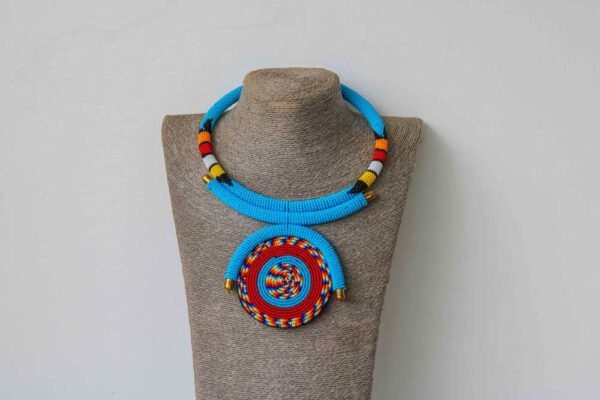 MAUA Maasai Pendant Necklace, African Beaded Necklace