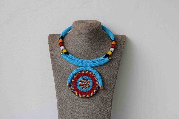 MAUA Maasai Pendant Necklace, African Beaded Necklace