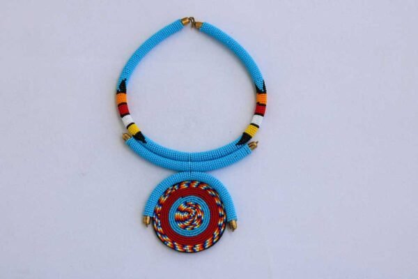 MAUA Maasai Pendant Necklace, African Beaded Necklace
