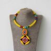 MAINA Yellow Zulu Pendant Necklace, African Beaded Necklace