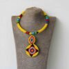 MAINA Yellow Zulu Pendant Necklace, African Beaded Necklace