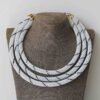 76a.jpg NOTI White Beaded layered Necklace, African necklace