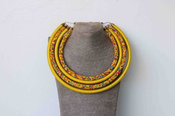 YUSUF African Beaded layered necklace