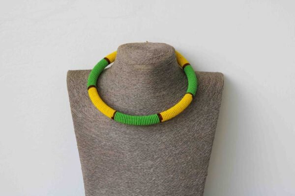 MAYA African Beaded necklace, Zulu Tribal Necklace