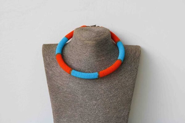 RAHA African Beaded necklace, Zulu Tribal Necklace