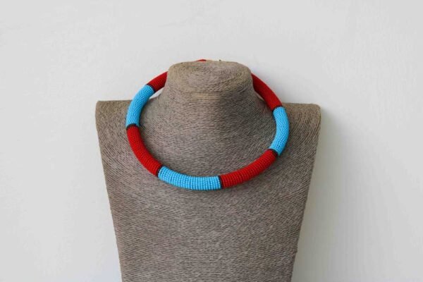 RAHA African Beaded necklace, Zulu Tribal Necklace