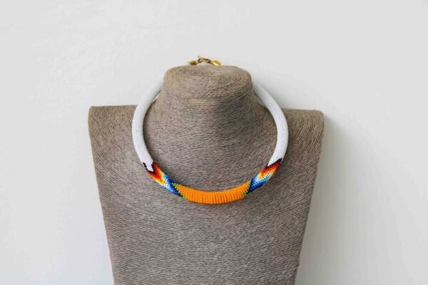 TWIGA African Beaded necklace, Zulu Tribal Necklace