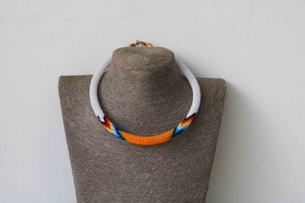 TWIGA African Beaded necklace, Zulu Tribal Necklace