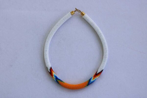 TWIGA African Beaded necklace, Zulu Tribal Necklace