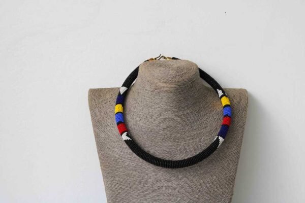 TEMBO African Beaded necklace, Zulu Tribal Necklace