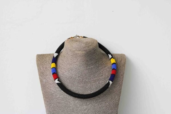 TEMBO African Beaded necklace, Zulu Tribal Necklace