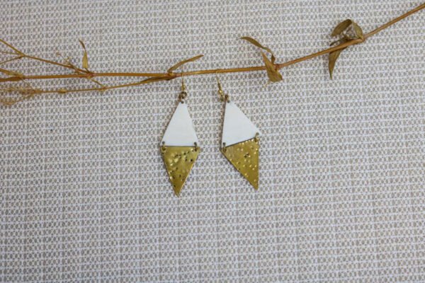 BUSU African Brass and Bone earrings