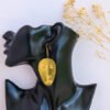 BALI African Face Mask brass earrings