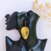 BALI African Face Mask brass earrings