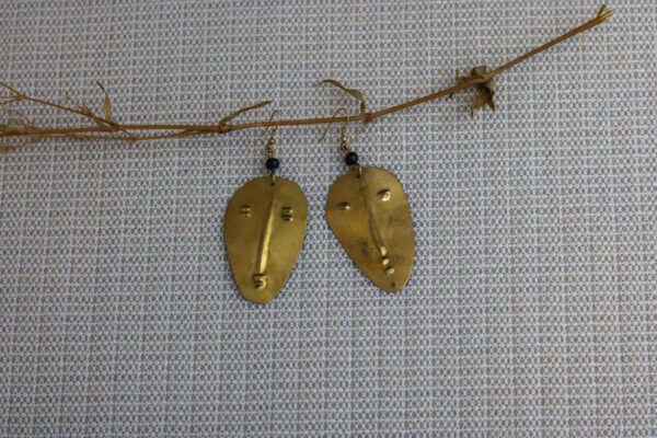 BALI African Face Mask brass earrings