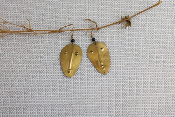 BALI African Face Mask brass earrings