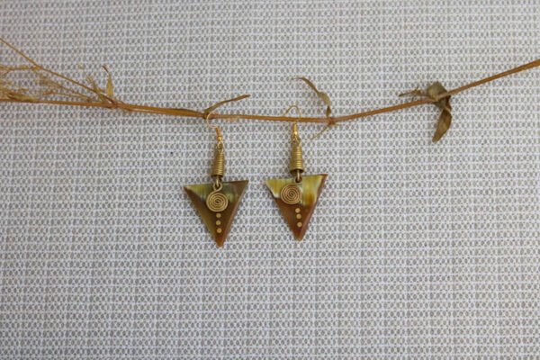 BAYA African Brass and Bone earrings