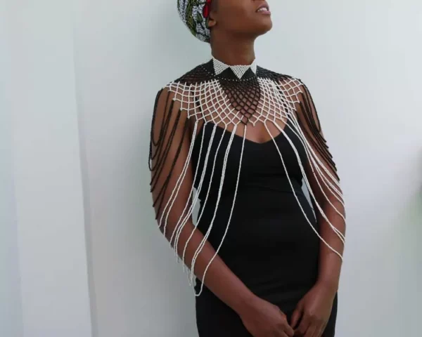 DINA Beaded shawl necklace