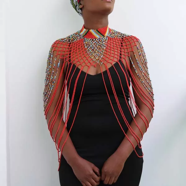 DAMBA Beaded shawl necklace