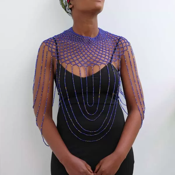 DEMBA Beaded shawl necklace