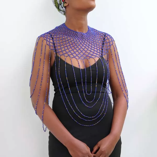 DEMBA Beaded shawl necklace