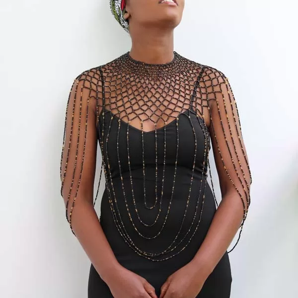 DESTA Beaded shawl necklace