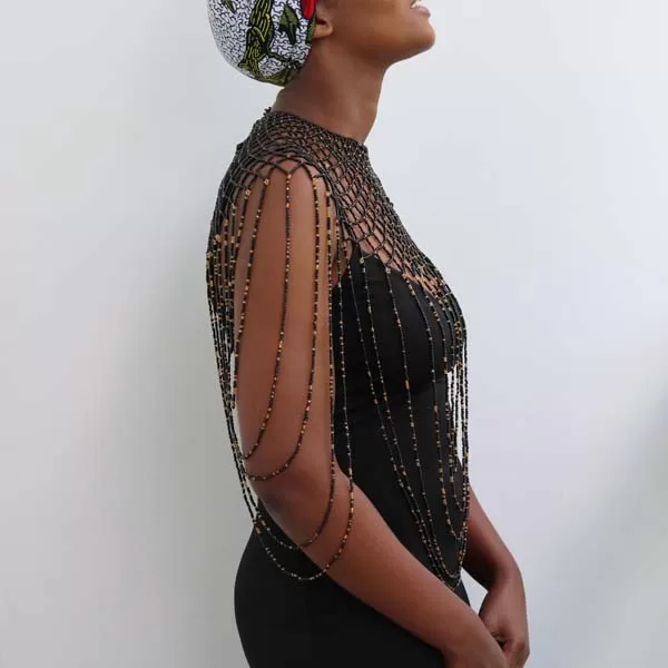 DESTA Beaded shawl necklace