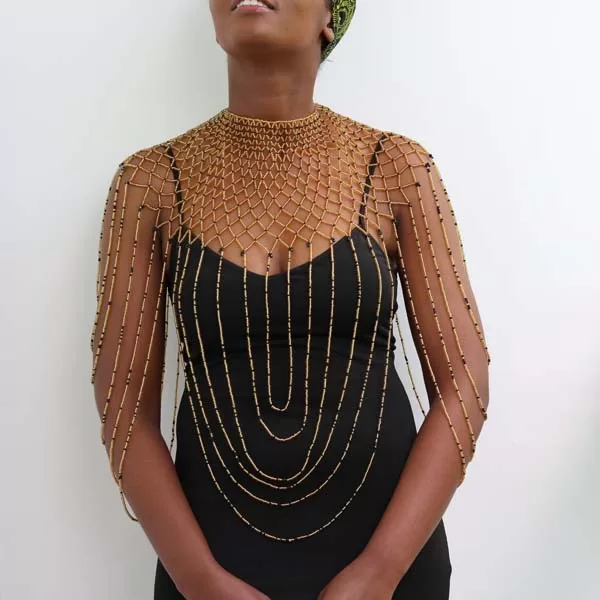 DIVA Beaded shawl necklace