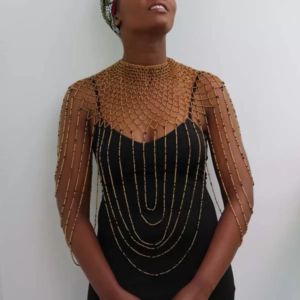 DIVA Beaded shawl necklace