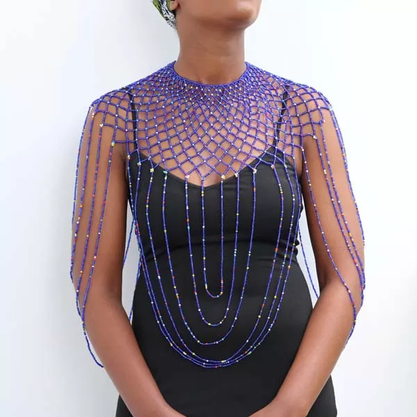 DIANA Beaded shawl necklace