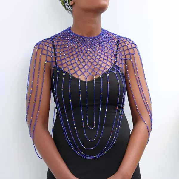 DIANA Beaded shawl necklace