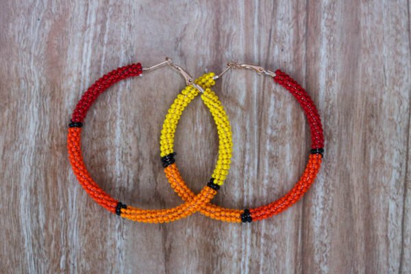 ALMASI African Beaded Hoop Earrings