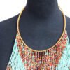 ANASA beaded fringe necklace
