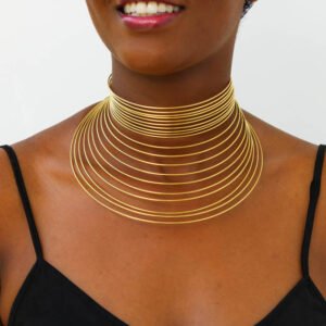 NJEMA African brass choker necklace