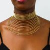 NJEMA African brass choker necklace