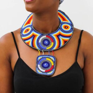 NYACHEKI Beaded Leather necklace