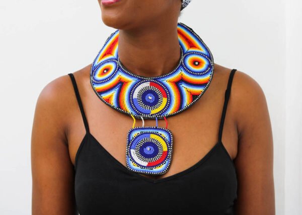NYACHEKI Beaded Leather necklace