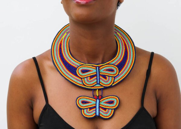 NYOTA Beaded Leather necklace