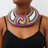 KWAKU African Leather Necklace, Bib necklace
