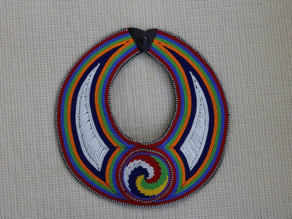 KWAKU African Leather Necklace, Bib necklace