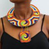 JUJA African Beaded Leather necklace