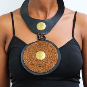 KITUTU Beaded Leather necklace