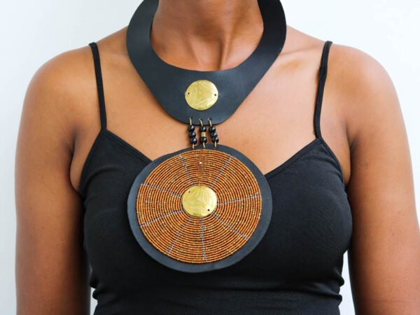 KITUTU Beaded Leather necklace